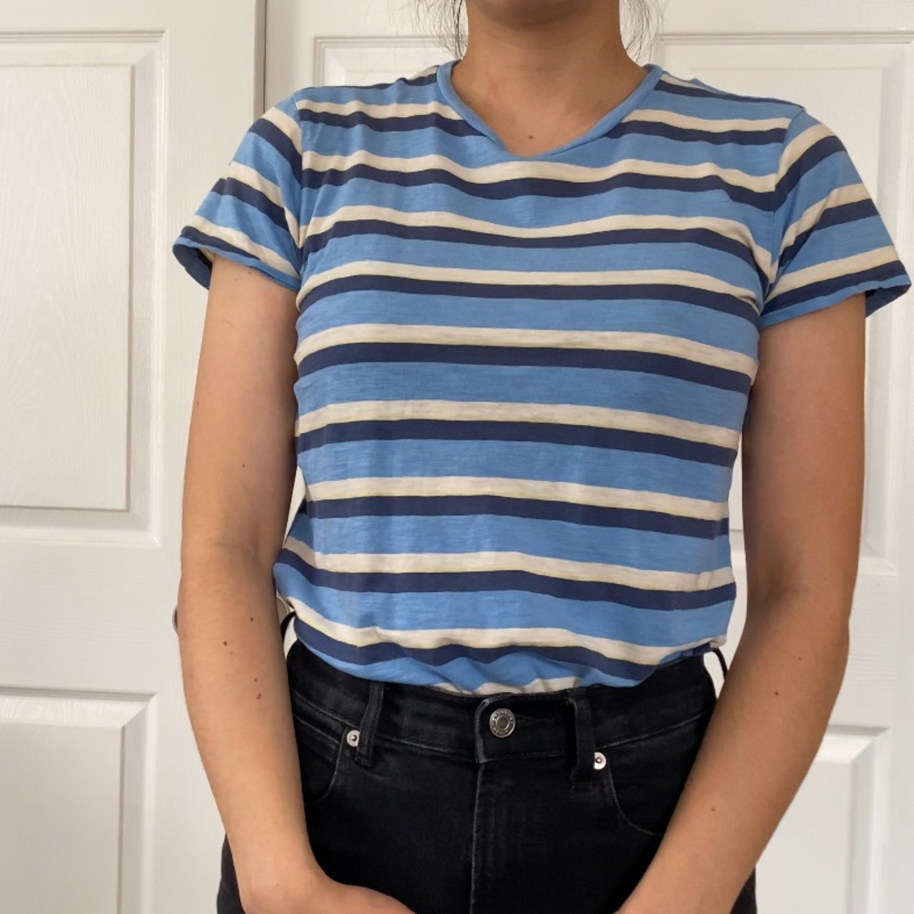 Polo Ralph Lauren blue stripe t shirt small